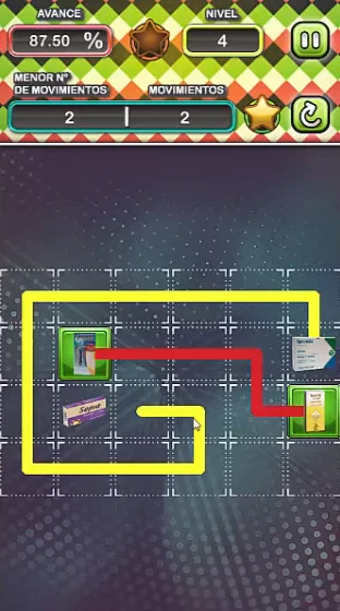 Minijuego de conectar productos con su sustancia activa trazando un camino